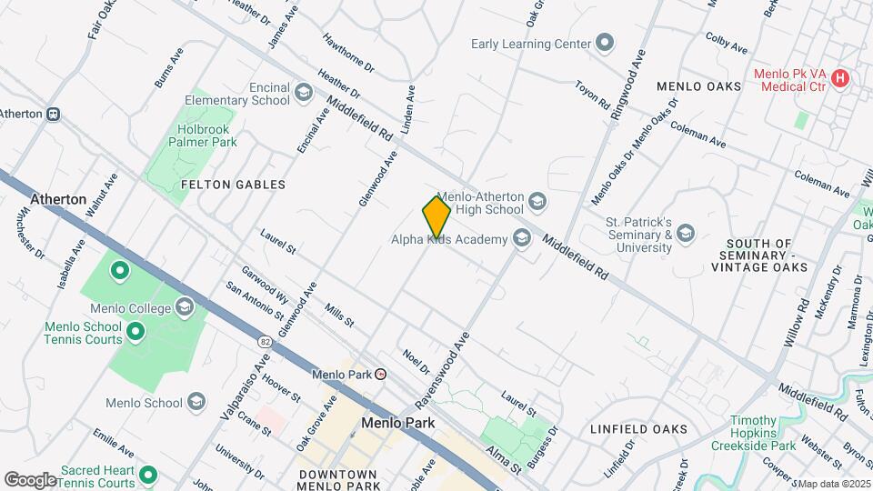 199 Oak Grove Ave Mapa y Detalles de la Ubicación