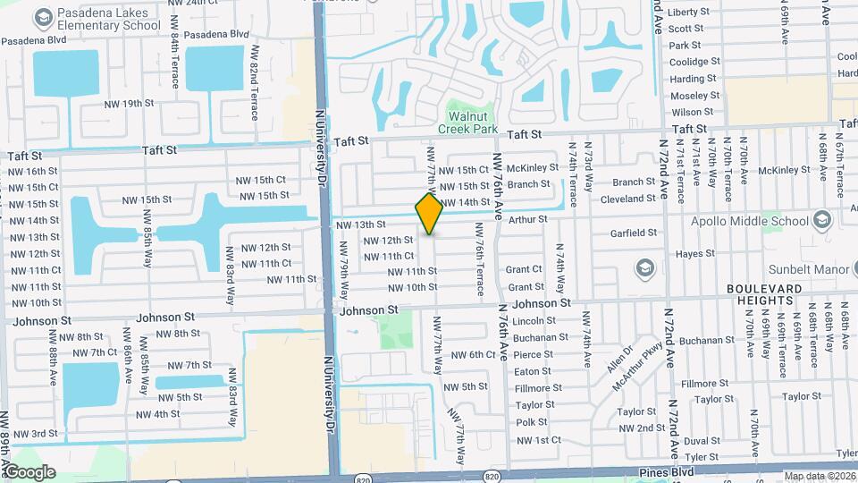 1160 NW 77th Way Map and Location Details