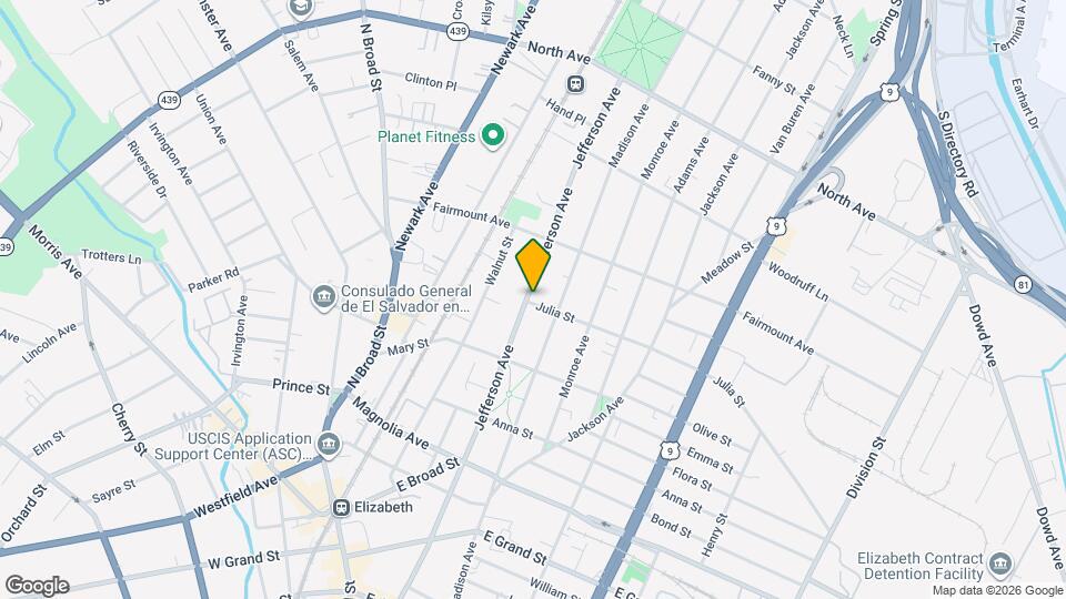 555 Jefferson Ave Map and Location Details