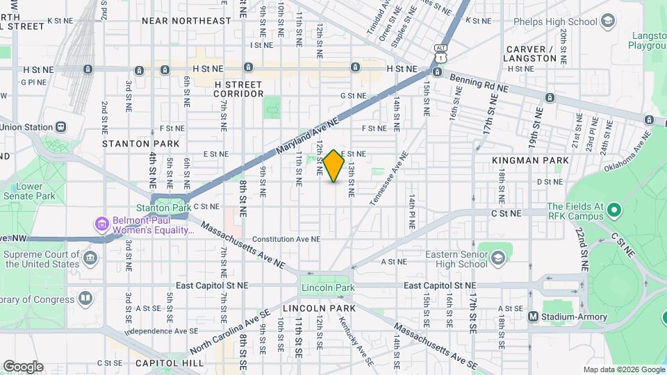 1221 D St NE Map and Location Details