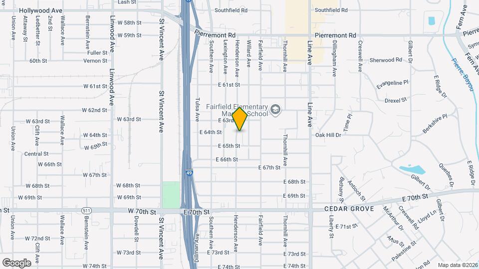 6407 Henderson Ave Map and Location Details