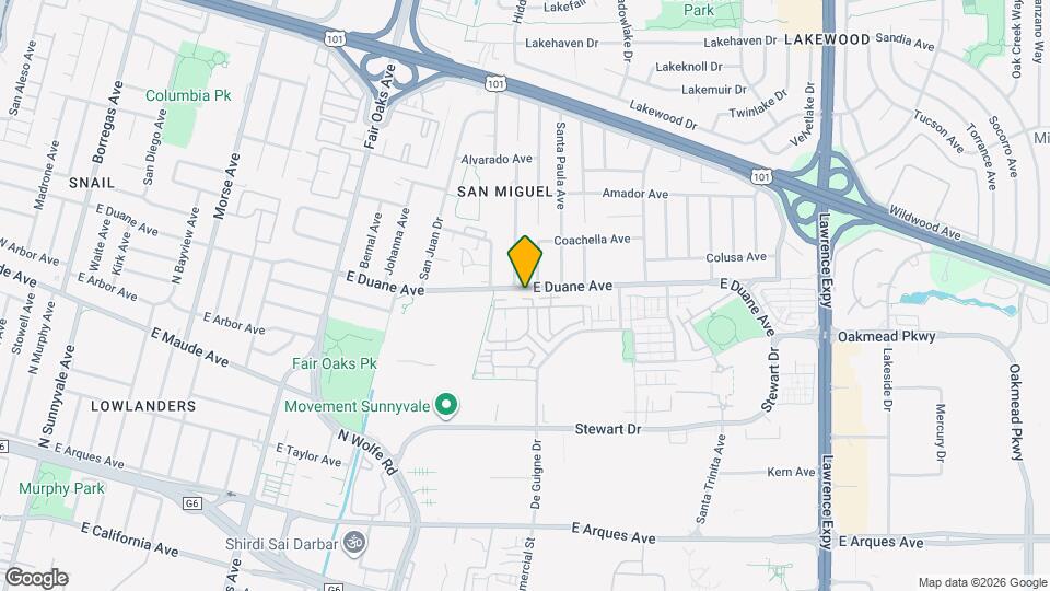 840 E Duane Ave Map and Location Details