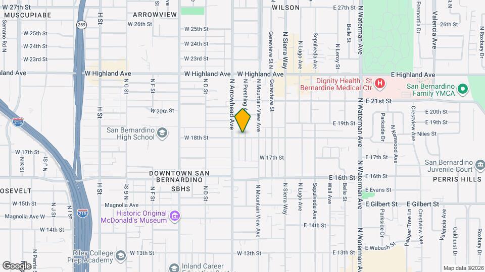 1802 N Pershing Ave Map and Location Details