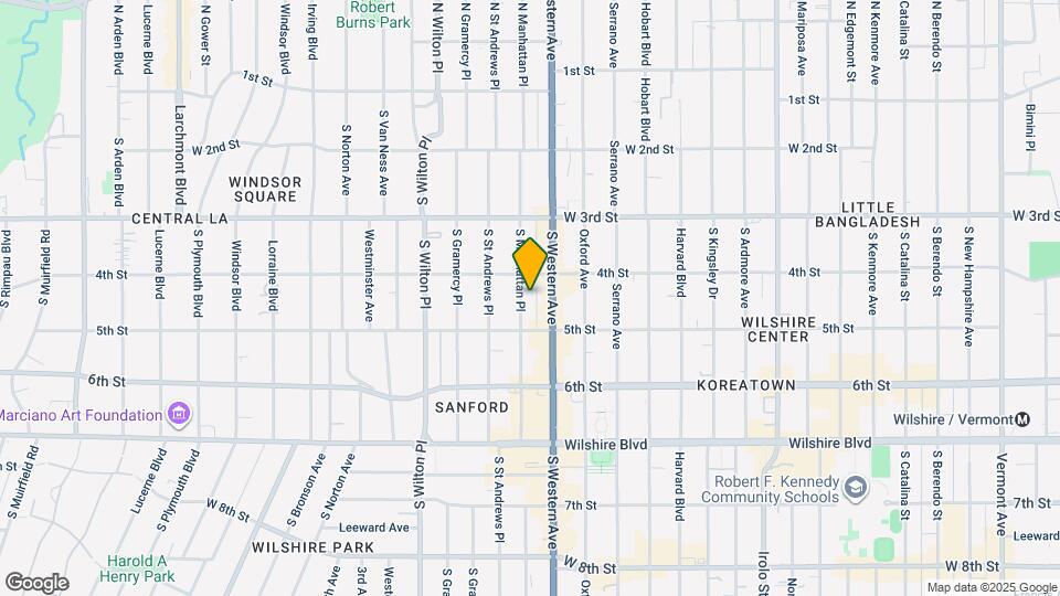 Charming Apartment in the Heart of Koreatown Map and Location Details