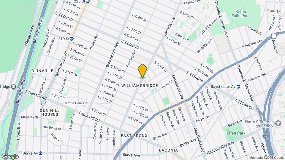 103 E 218th St Map and Location Details