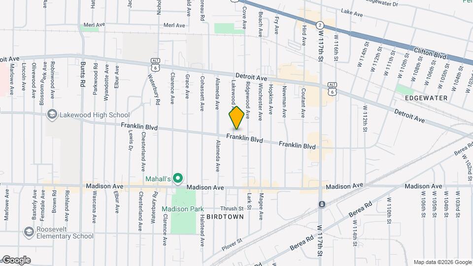 1537 Lakewood Ave, Unit Down Map and Location Details