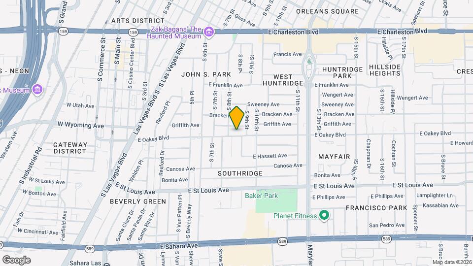 811 E Oakey Blvd Map and Location Details