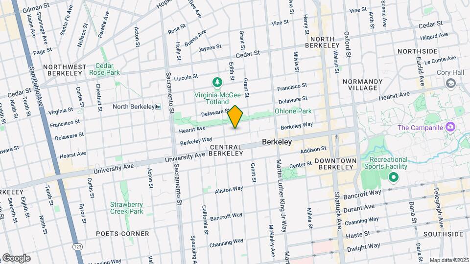 1721 Berkeley Way Map and Location Details