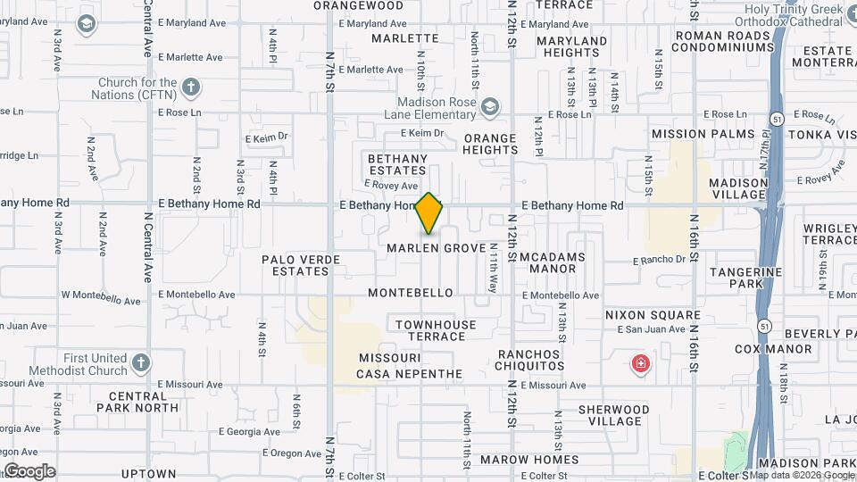 5809 N 10th St Map and Location Details