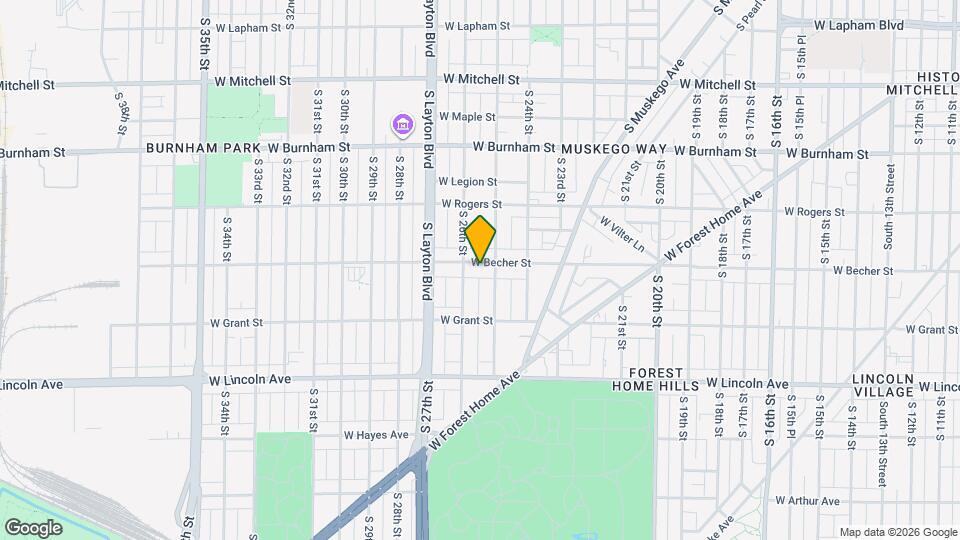 2519 W Becher St Mapa y Detalles de la Ubicación