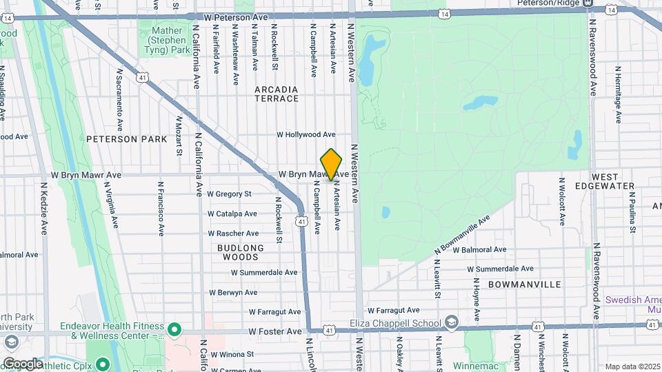 5542 N Artesian Ave Map and Location Details