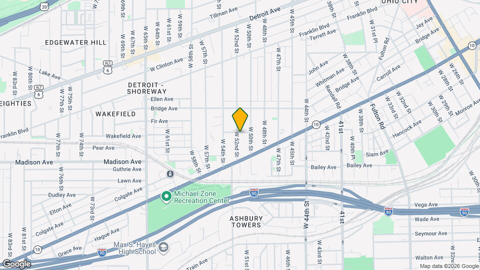 1939 W 52nd St, Unit upper unit Map and Location Details