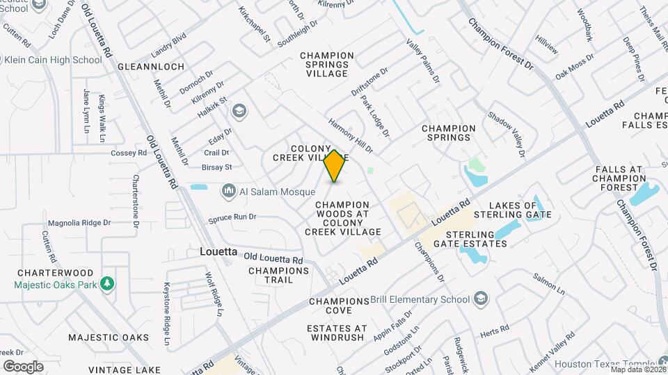 17111 Bayou Bluff Ct Map and Location Details