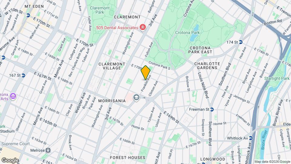 1349 Franklin Ave Map and Location Details