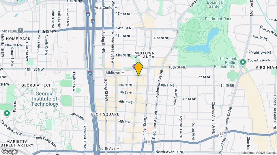 943 Peachtree St NE Map and Location Details