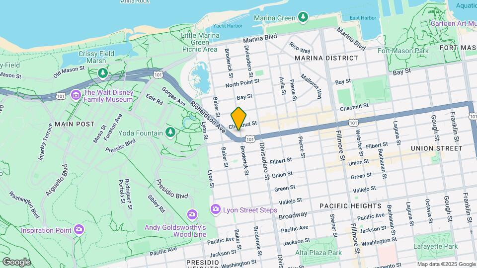 3121 Broderick St Map and Location Details