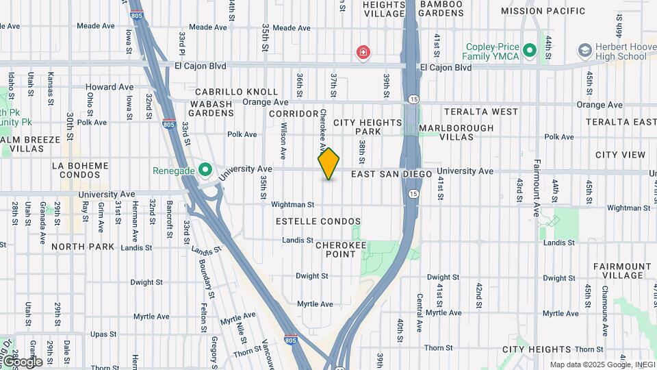 3853-3865 Cherokee Ave Mapa y Detalles de la Ubicación