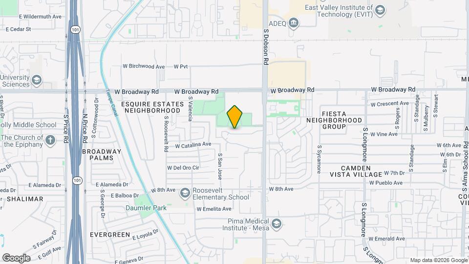 600 S Dobson Rd Map and Location Details