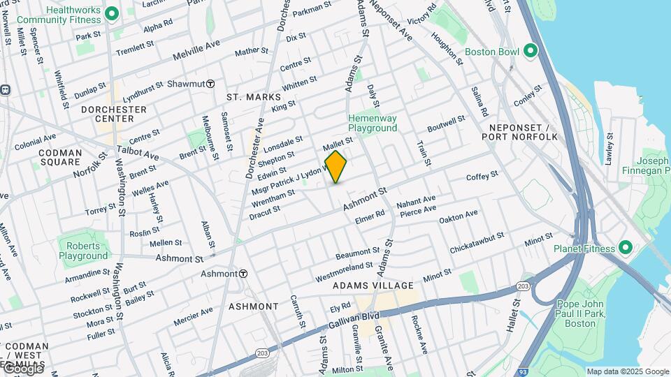 107 Wrentham St, Unit 2 Map and Location Details