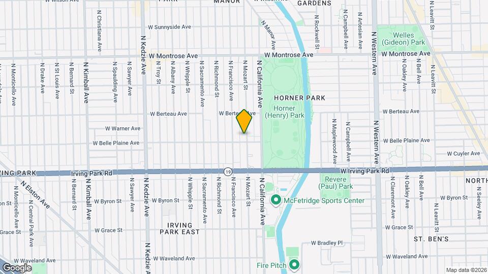 4106 N Mozart St Map and Location Details