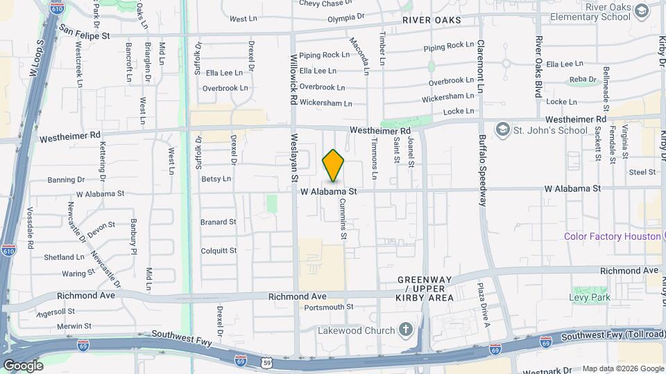 3510 W Alabama St Map and Location Details
