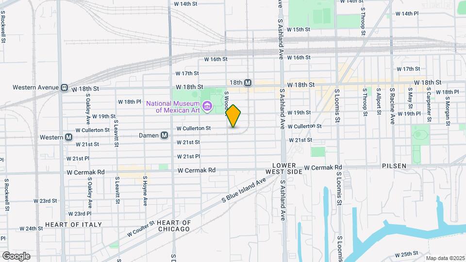 1749 W Cullerton St, Unit Garden Front Map and Location Details
