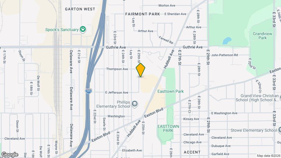 1933 E 25th St Map and Location Details