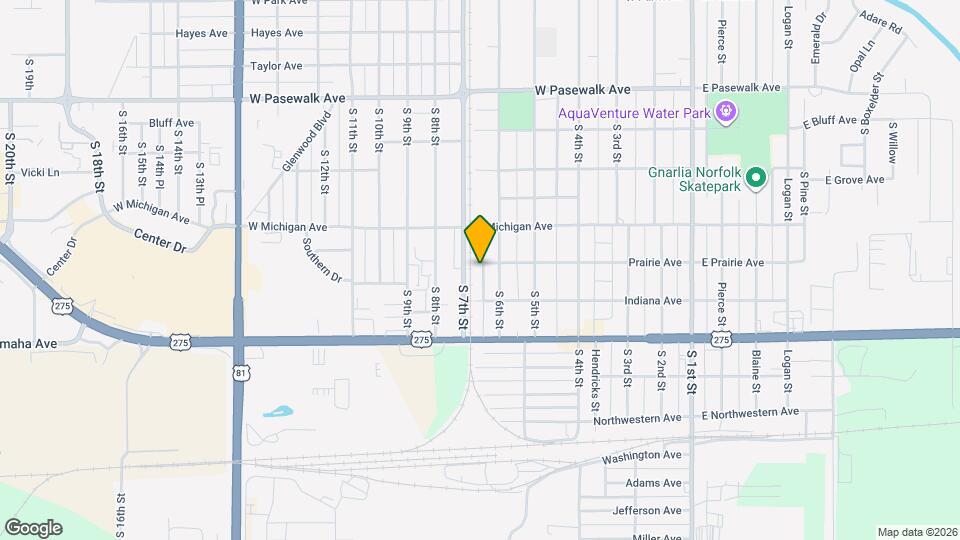 607 Prairie Ave Map and Location Details
