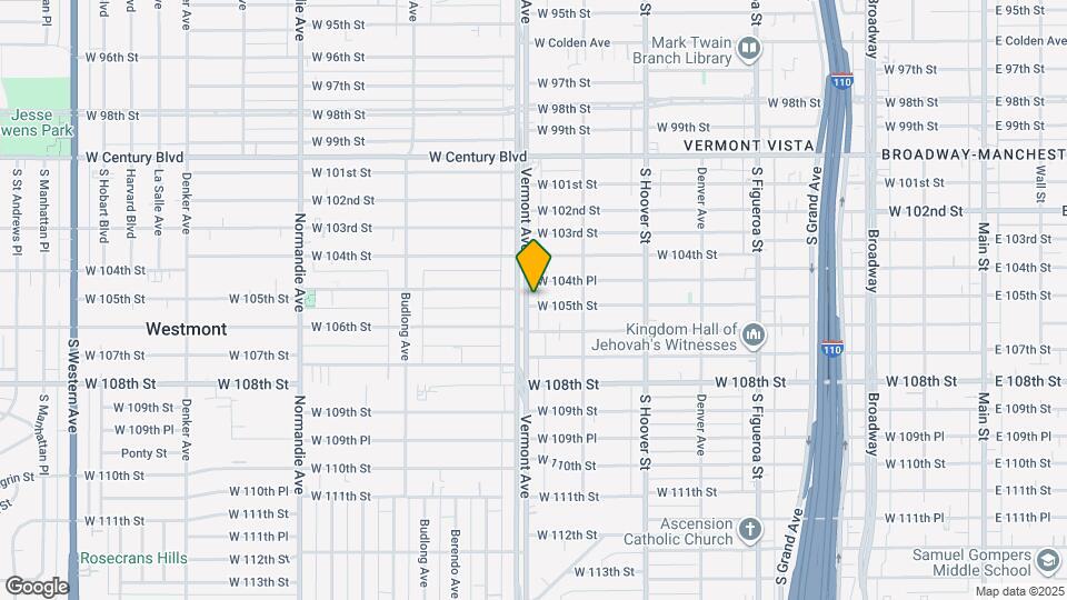 10470 S Vermont Ave Map and Location Details