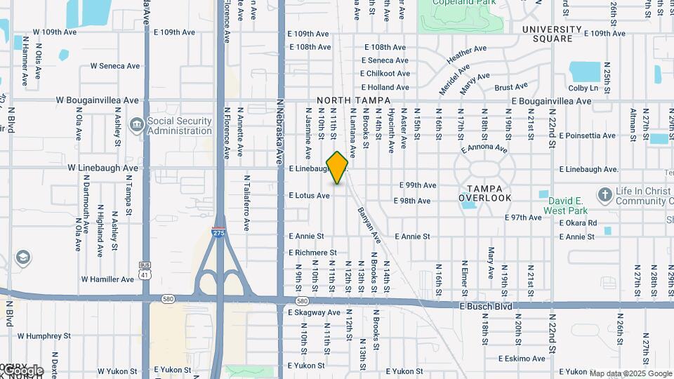 9803 N 11th St Map and Location Details