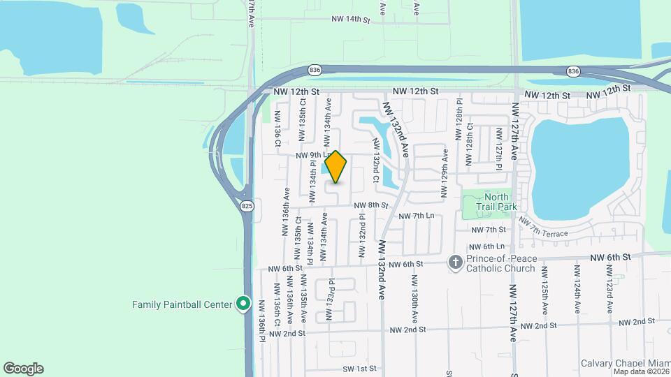 13355 NW 8th Terrace Map and Location Details