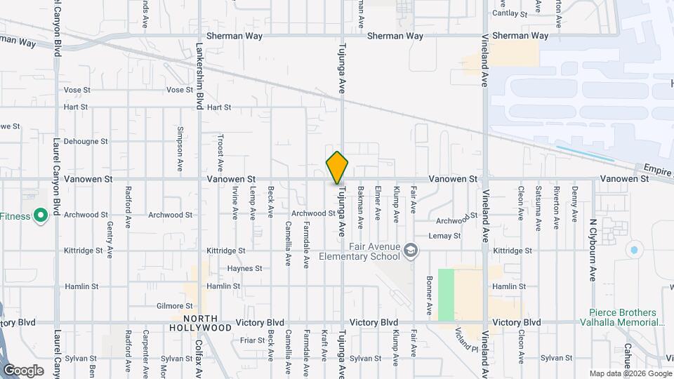 6743 Tujunga Ave, Unit Front unit Map and Location Details