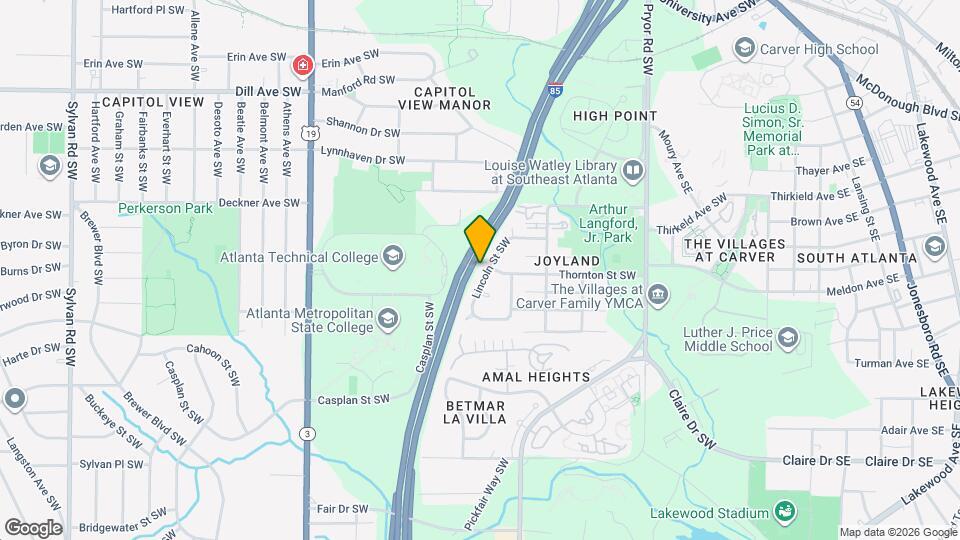 Room in House on Lincoln St SW Mapa y Detalles de la Ubicación