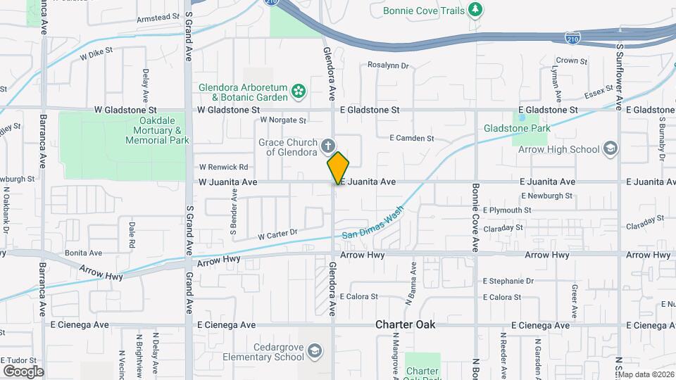 1602 S Glendora Ave Map and Location Details