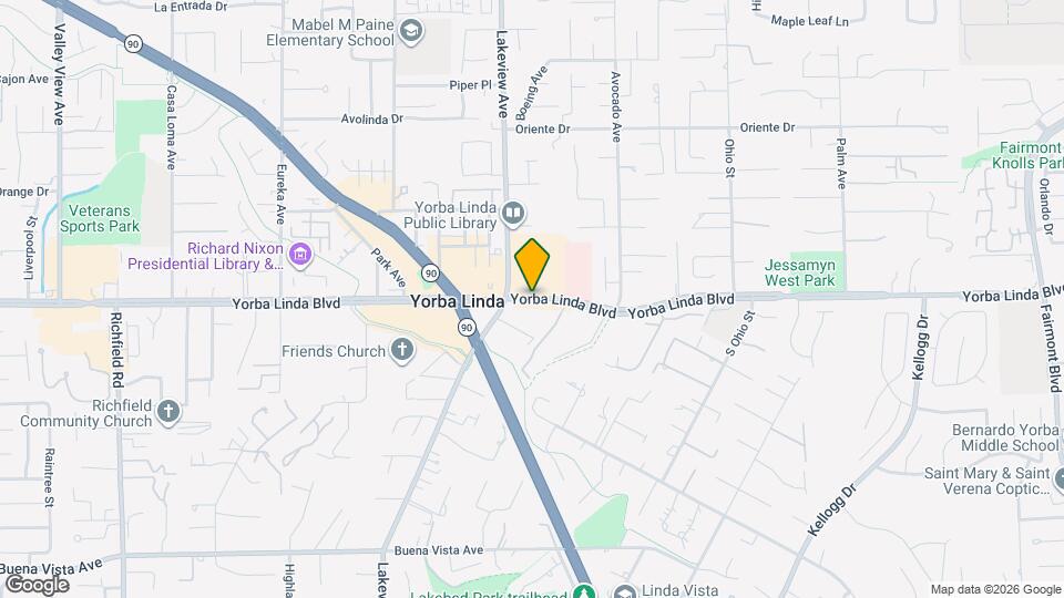 Yorba Linda Family Aprtments Map and Location Details