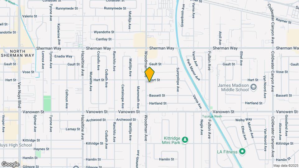 6954 Woodman Avenue Map and Location Details