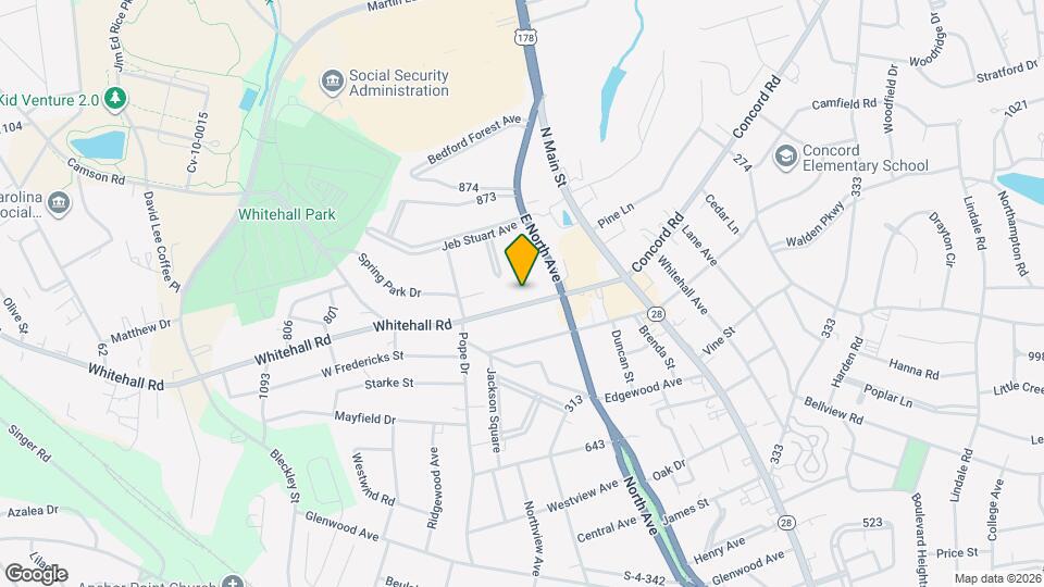 212 Whitehall Rd Map and Location Details