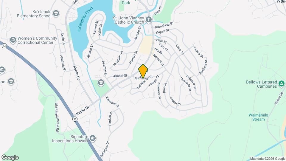 1326 Aupapaohe St Mapa y Detalles de la Ubicación
