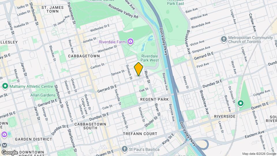 456 Gerrard St E Map and Location Details