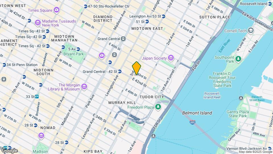 210 E 43rd St Map and Location Details