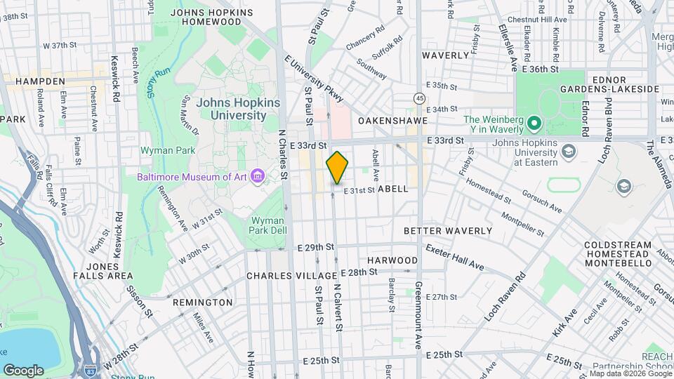 3103 N Calvert St, Unit 1st Floor Mapa y Detalles de la Ubicación