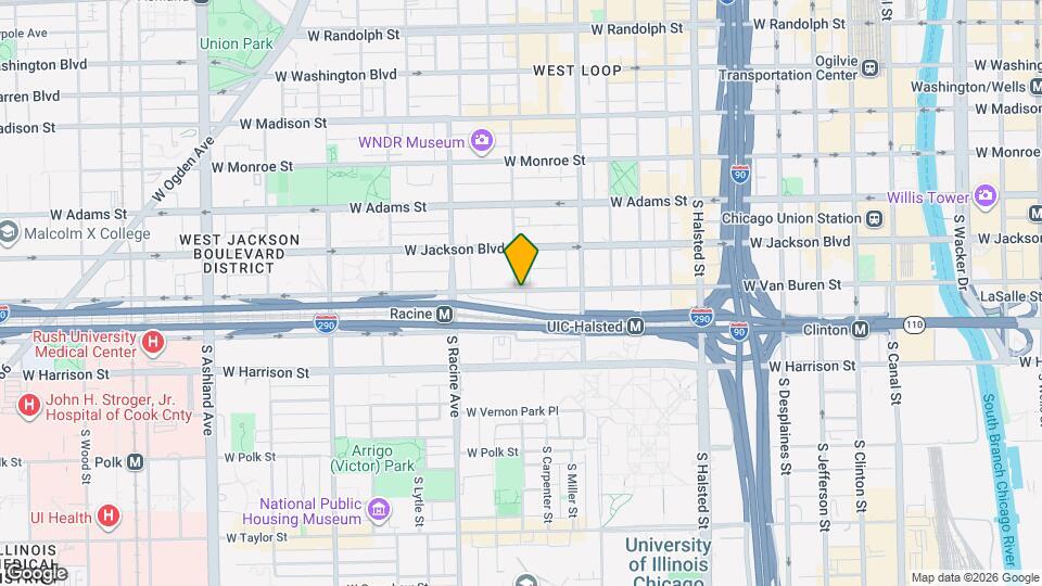 1077 W Van Buren St Mapa y Detalles de la Ubicación