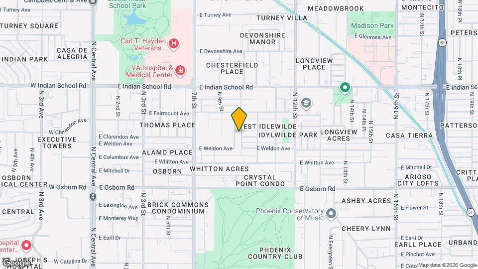 3805 N 9th Pl Map and Location Details