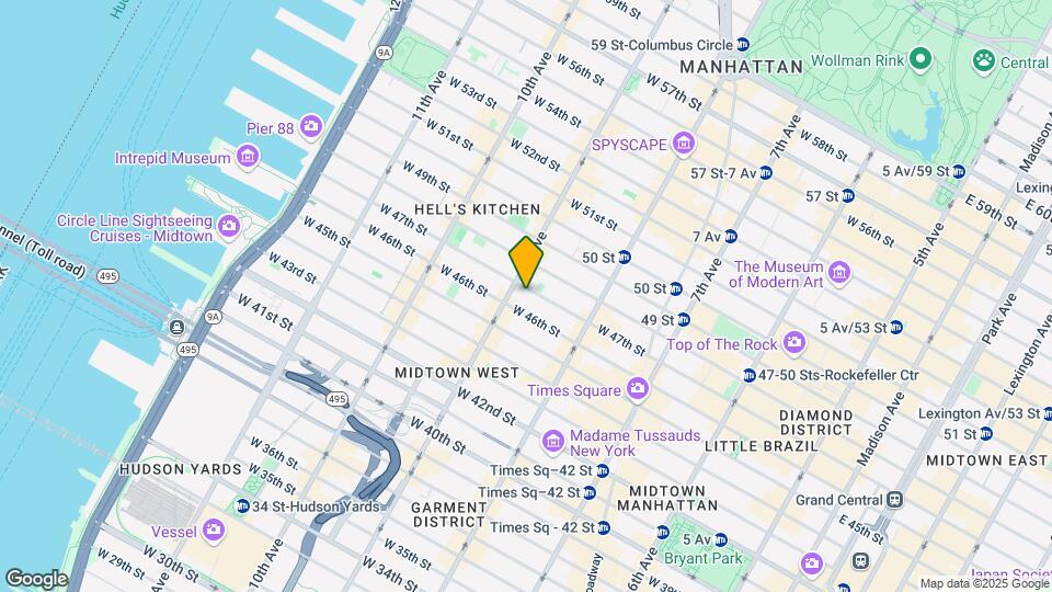 348-358 W 47th St Mapa y Detalles de la Ubicación