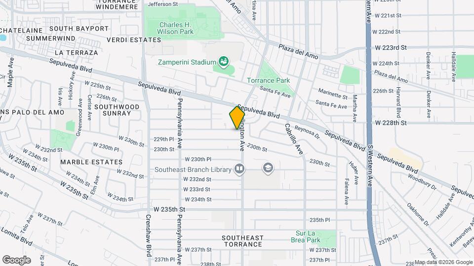2210 W 229th St Mapa y Detalles de la Ubicación