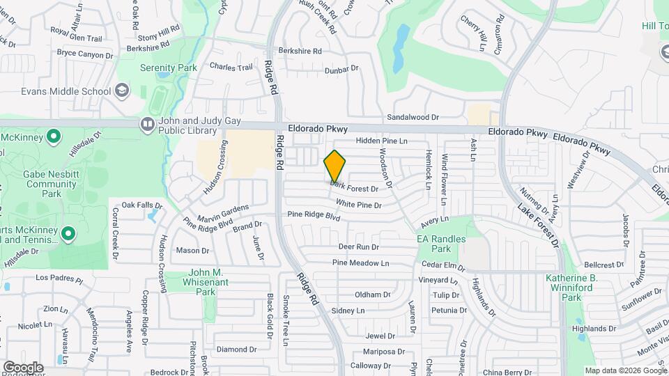 6117 Dark Forest Dr Map and Location Details
