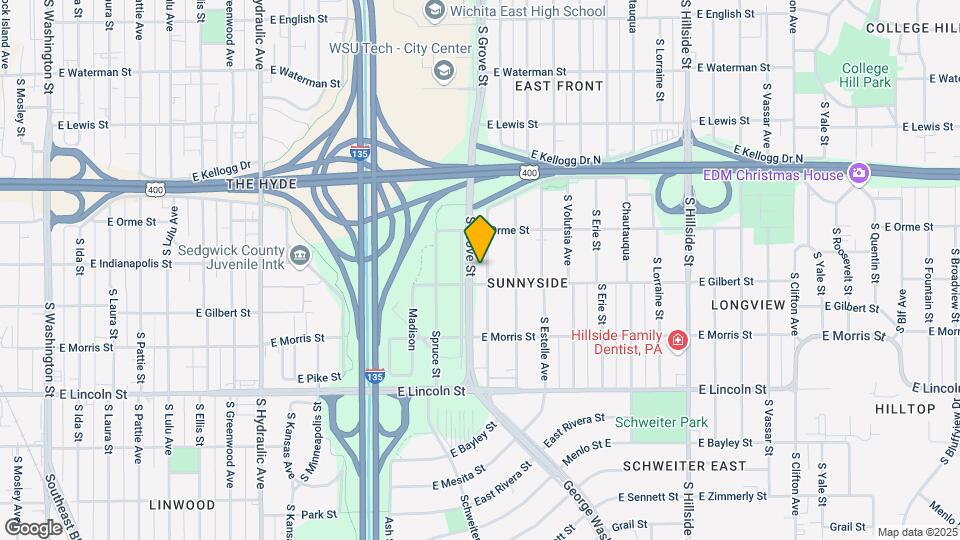 645 S Poplar St Map and Location Details
