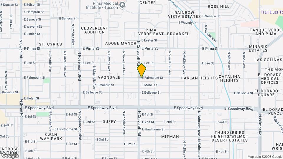 1350 N Craycroft Rd Mapa y Detalles de la Ubicación