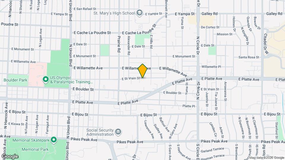 2437 E St Vrain St Map and Location Details