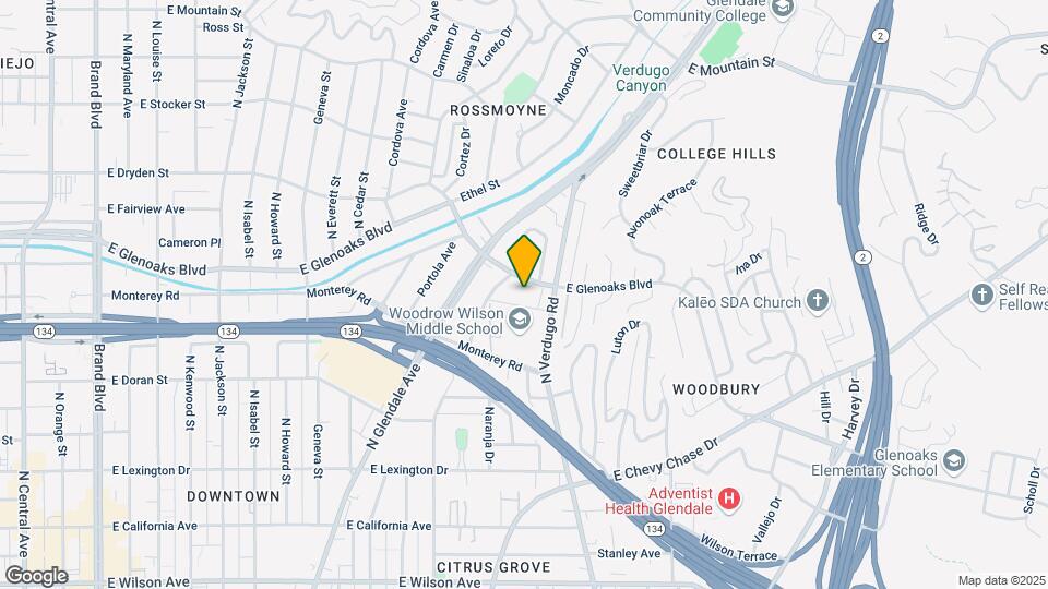 1212 E Glenoaks Blvd Map and Location Details